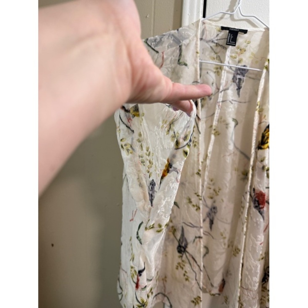 Bird & Branch Sheer Velvet Burnout Kimono Ivory Multi One Size S-XXL - Picture 6 of 14